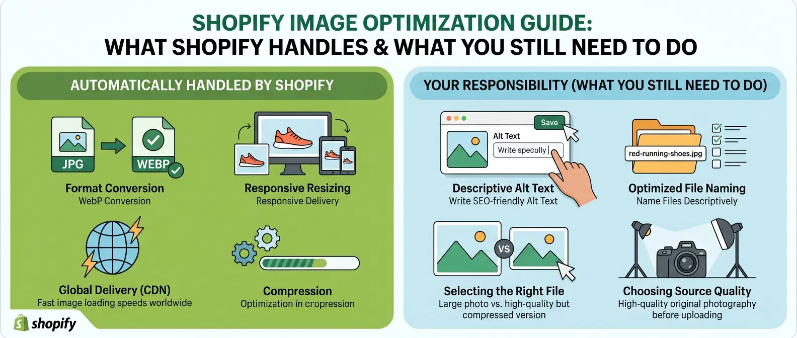 Shopify Image Optimization Guide: What Shopify Handles and What You Still Need to Do